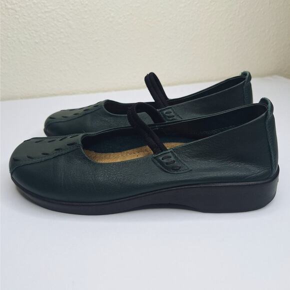 Arcopedico Shawna Mary Jane Comfort Shoe 37 6.5 Flat Forest Leather Slip On - Picture 4 of 10